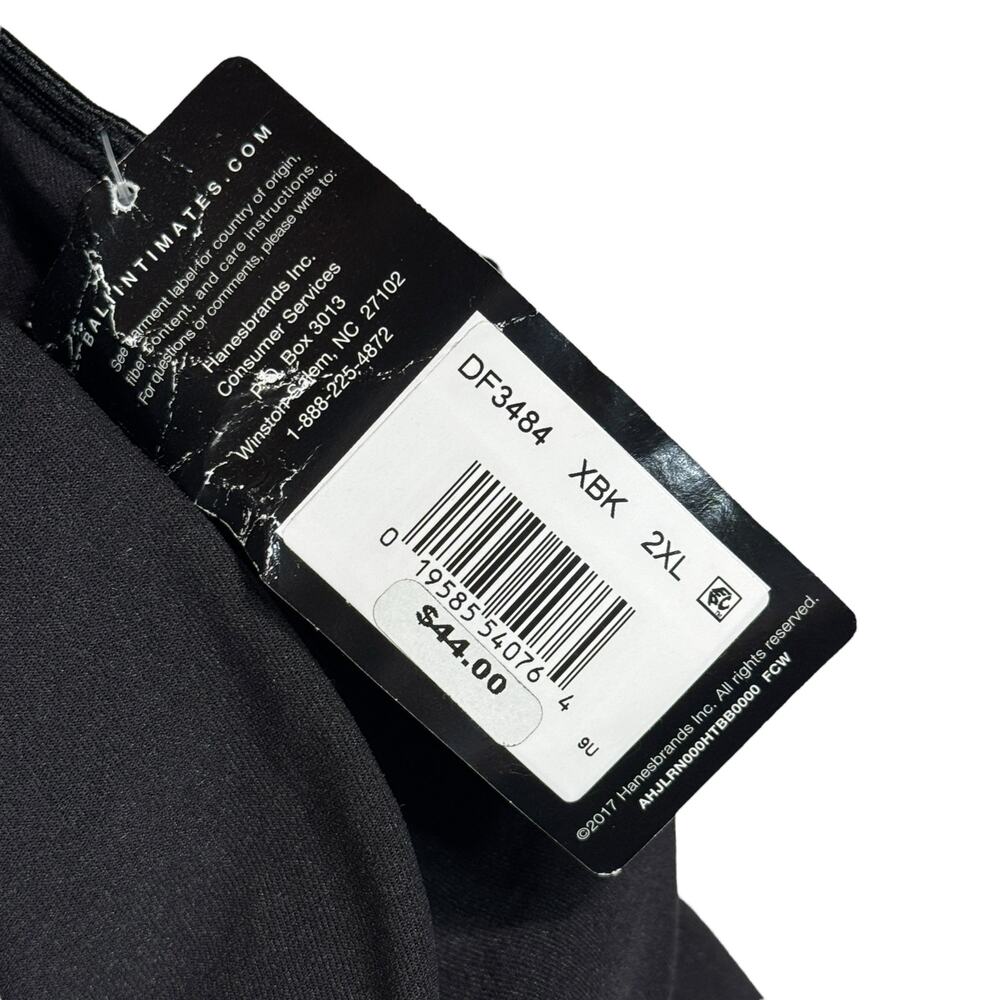 Bali 2X-Large Comfort Bra Stretch Adjustable Back Closure V-Neck Lined Black - Picture 4 of 7